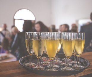 Picture of champagne on a tray