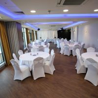 Tables and chairs setup ready for a wedding